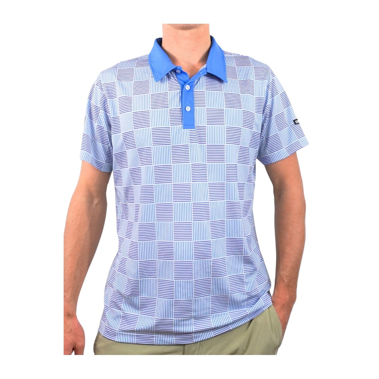 Blue Checker Polo - Shank It Golf