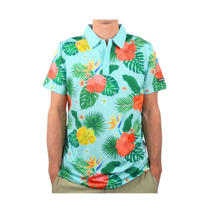 Hawaiian Green Floral Polo - Shank It Golf