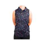 Womens Black Paint Splatter Polo - Shank It Golf