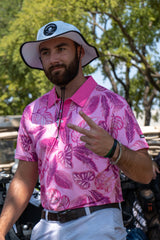 Pink Floral Polo - Shank It Golf