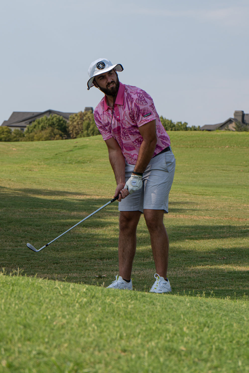 Pink Floral Polo - Shank It Golf