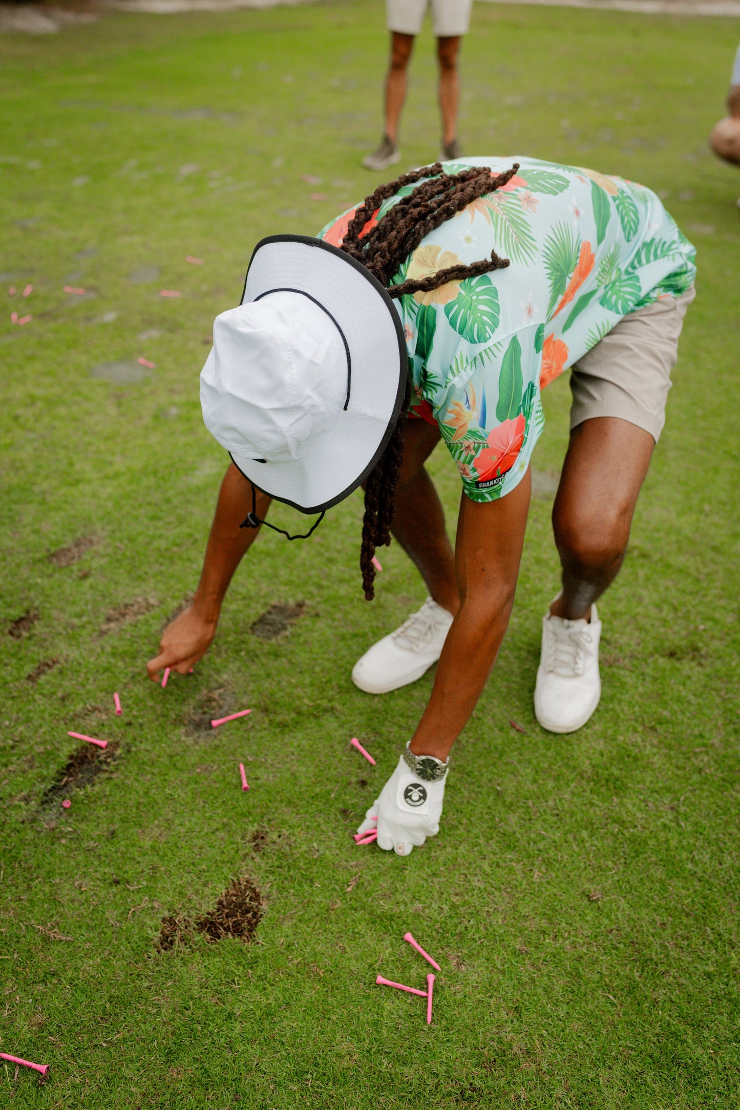 Hawaiian Green Floral Polo - Shank It Golf