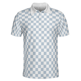 Dusty Blue Checkers Polo