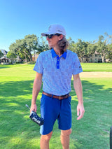 Blue Checker Polo - Shank It Golf