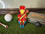 9-Iron Man Golf Divot Tool w/ magnetic helmet ball marker