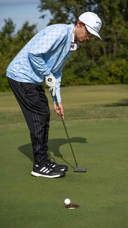 Blue Checker Quarter Zip - Shank It Golf