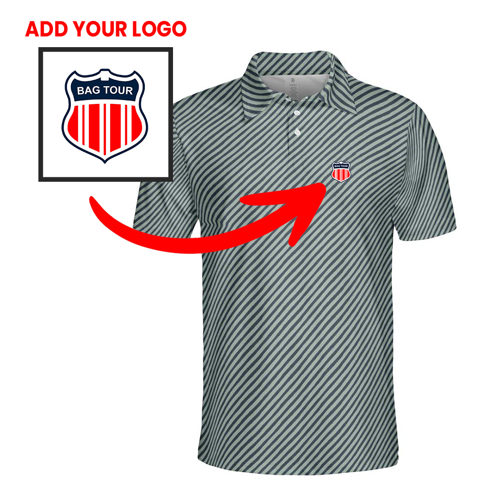 Custom Logo Stripes Performance Polo